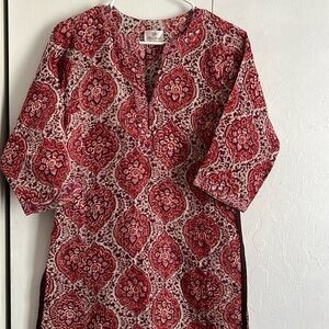 Gorgeous Anokhi Kurta Size XS 100% Linen with 100% Silk Trim